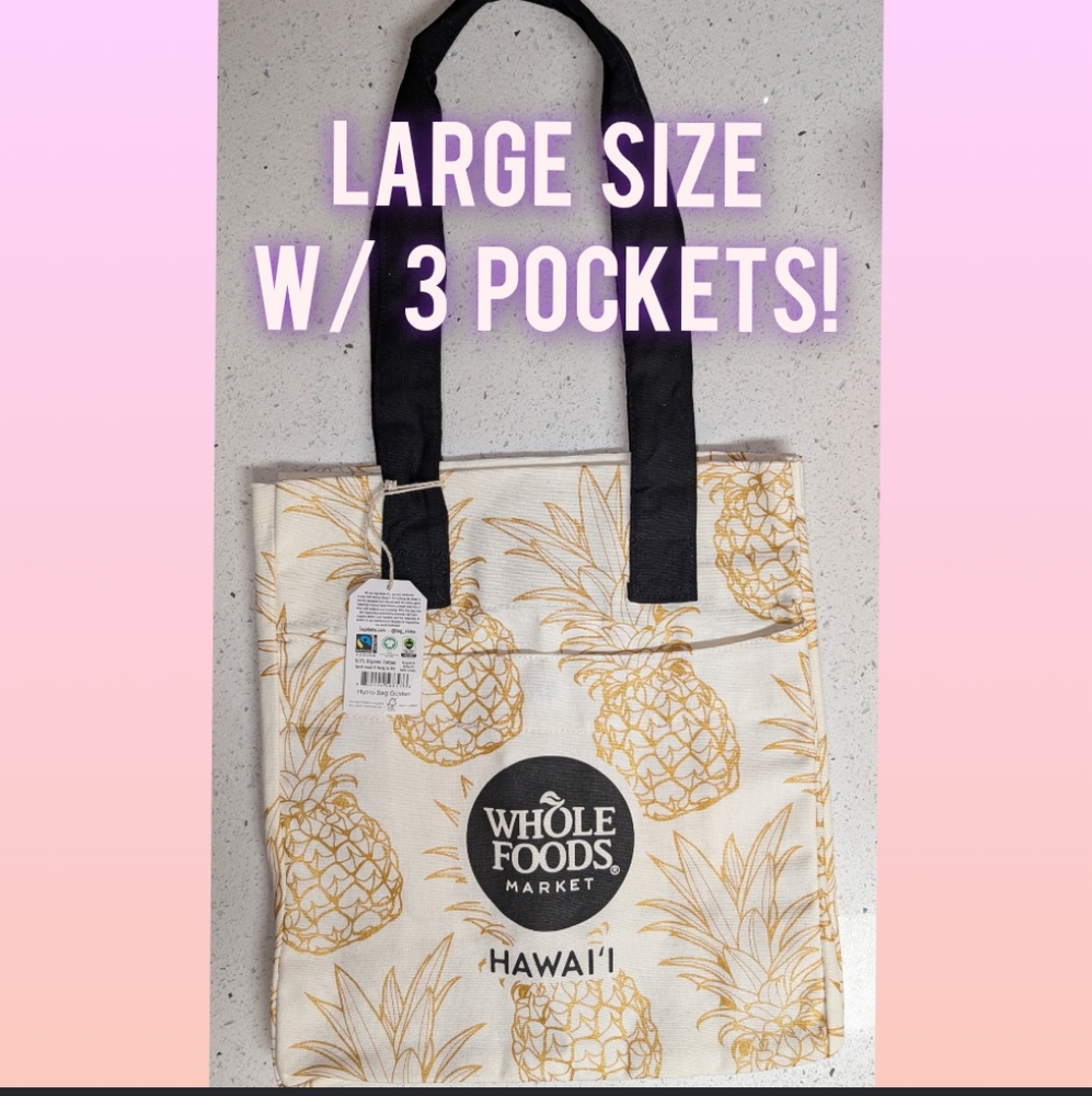 Whole Foods Hawaii Gold Pineapple Hydro Tote Bag *Sold Out*